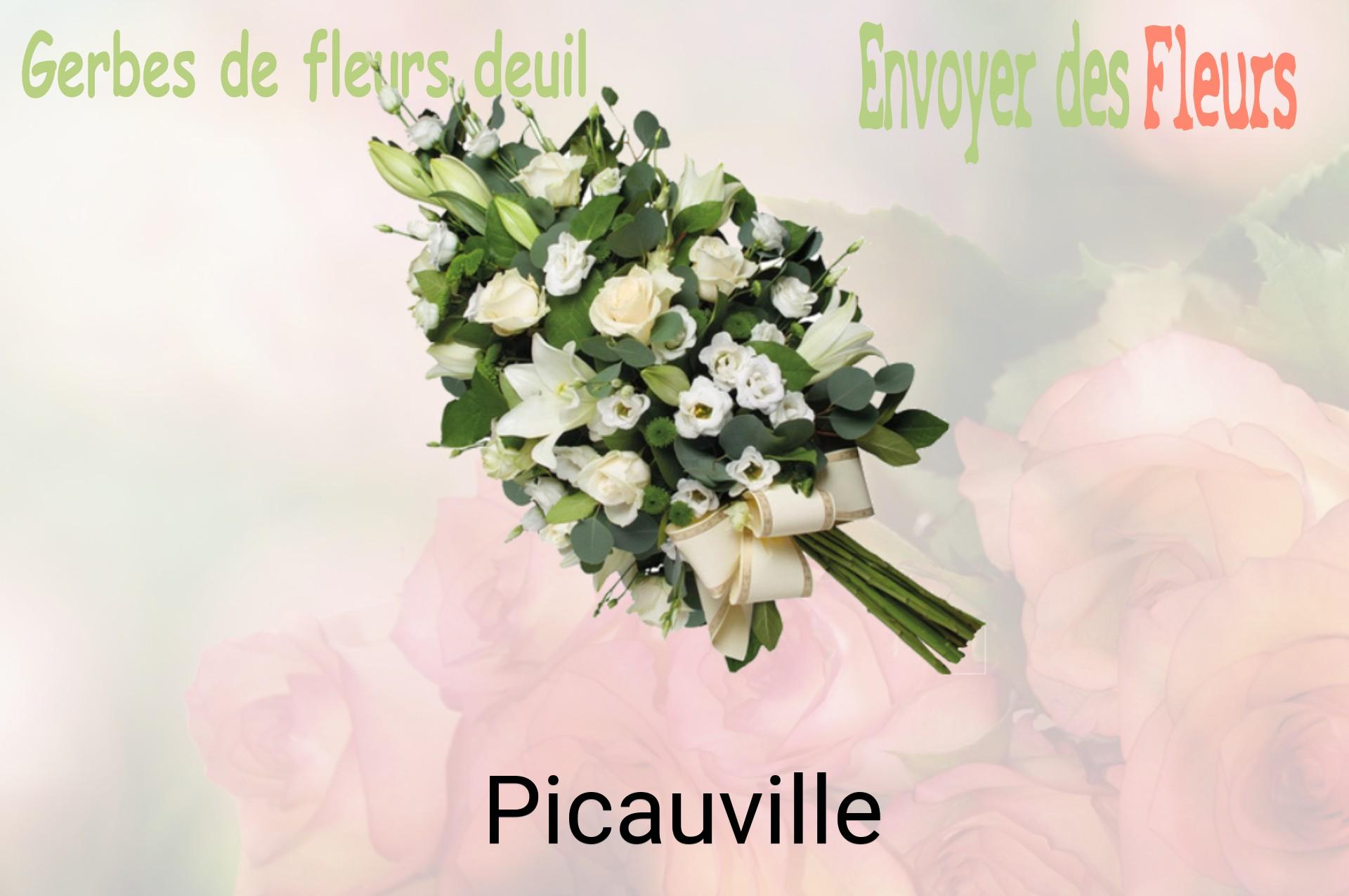 Gerbe de fleurs de deuil livrée à Picauville